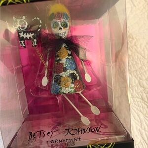 Betsey Johnson Multicolor Floral Skeleton with Cat